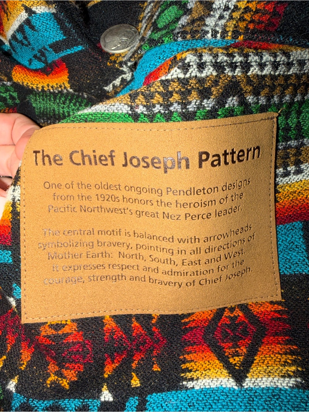 Pendleton Wool Multicolor Aztec Chief Joseph Pattern shirt jacket - Picture 2 of 5